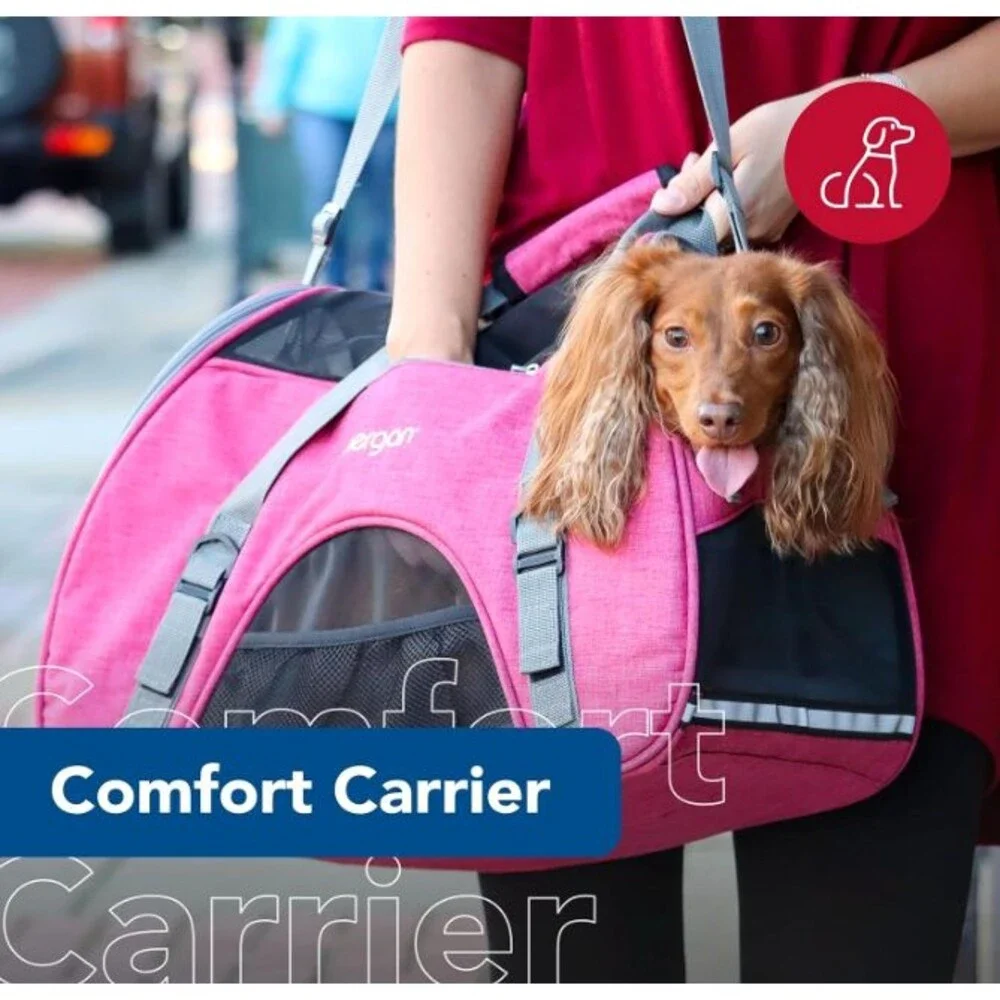 Bergan Small Pet Carrier Dog Cat Up To 10lbs Heather Berry Soft Travel Bag